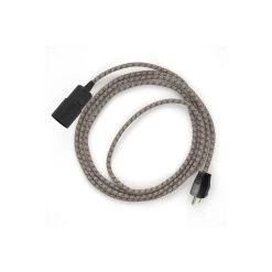 Plug-in Pendant With Switch On Socket | RD63 Natural & Brown Linen CrissCross