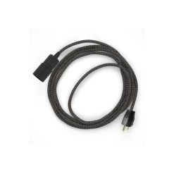 Plug-in Pendant With Switch On Socket | RD74 Natural & Charcoal Linen Chevron -Home-Lamps plug in pendant with switch on socket rd74 natural charcoal linen chevron 2