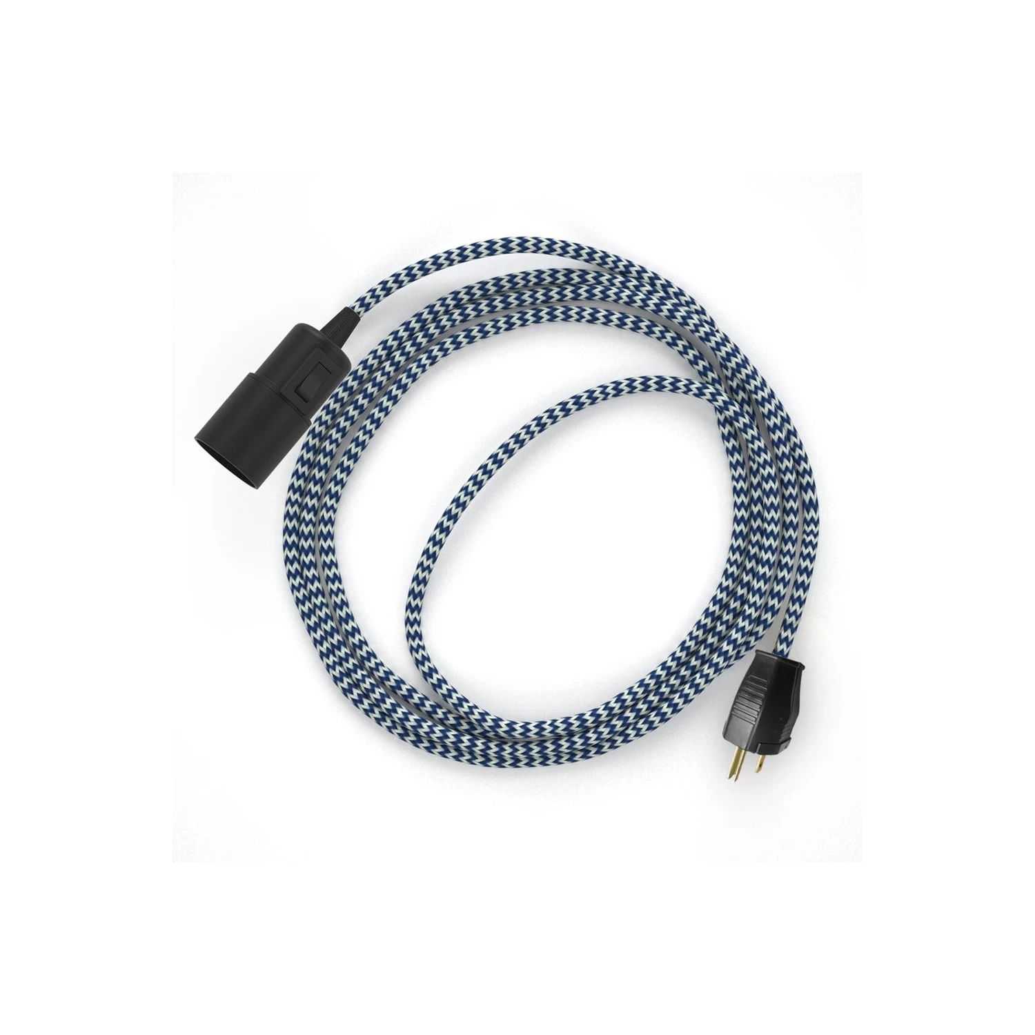 Plug-in Pendant With Switch On Socket | RZ12 Blue & White Chevron 5 Plug-in Pendant With Switch On Socket | RZ12 Blue & White Chevron - Image 3