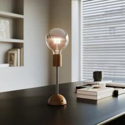 Portable And Rechargeable Cabless02 Lamp With Silver Half Sphere Light Bulb -Home-Lamps portable and rechargeable cabless02 lamp with silver half sphere light bulb 9
