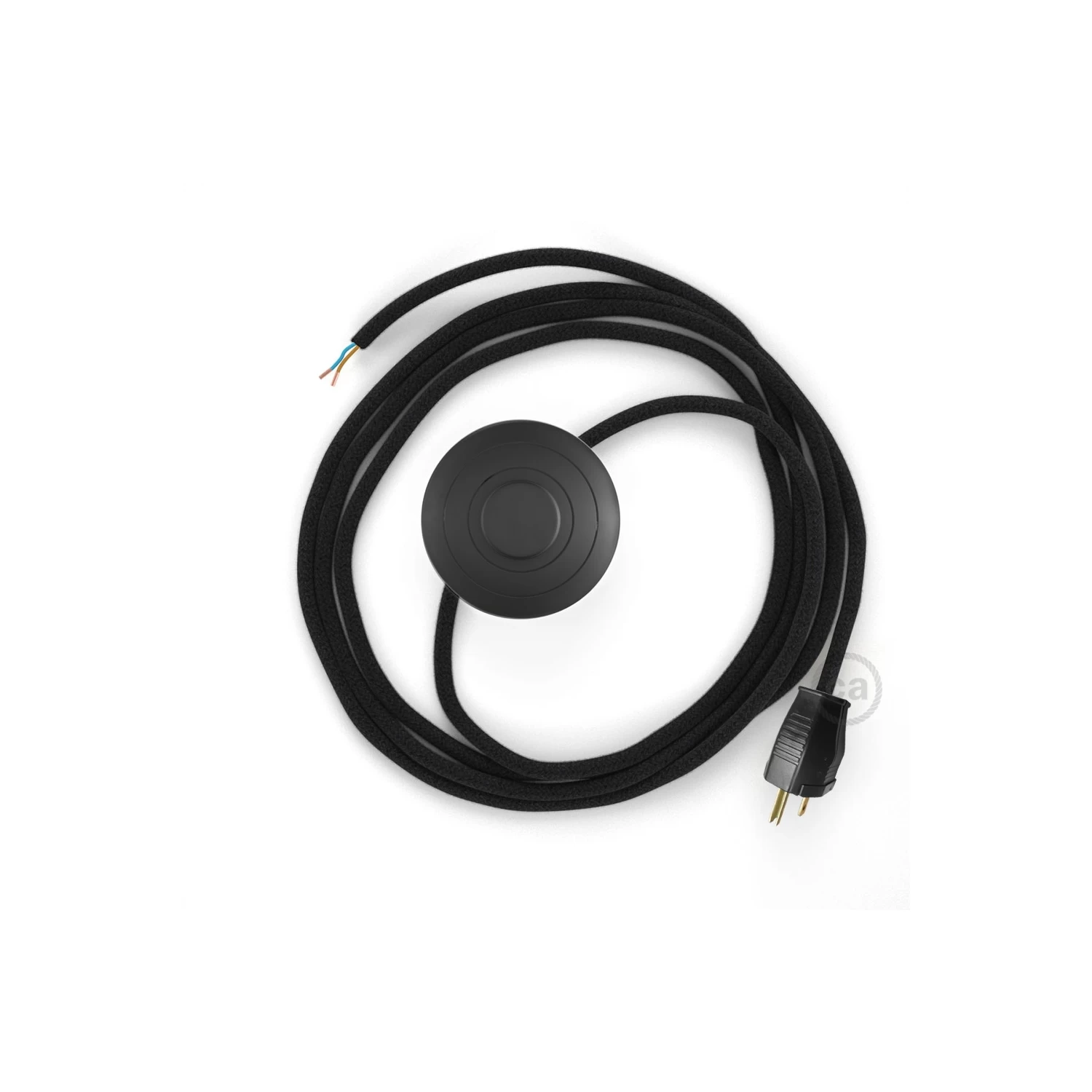 Power Cord With Foot Switch, RC04 Black Cotton - Choose Color Of Switch/plug 3 Power Cord With Foot Switch, RC04 Black Cotton - Choose Color Of Switch/plug