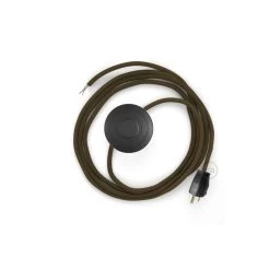 Power Cord With Foot Switch, RC13 Brown Cotton - Choose Color Of Switch/plug