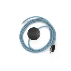 Power Cord With Foot Switch, RD75 Natural & Blue Linen Chevron - Choose Color Of Switch/plug -Home-Lamps power cord with foot switch rd75 natural blue linen chevron choose color of switch plug 1