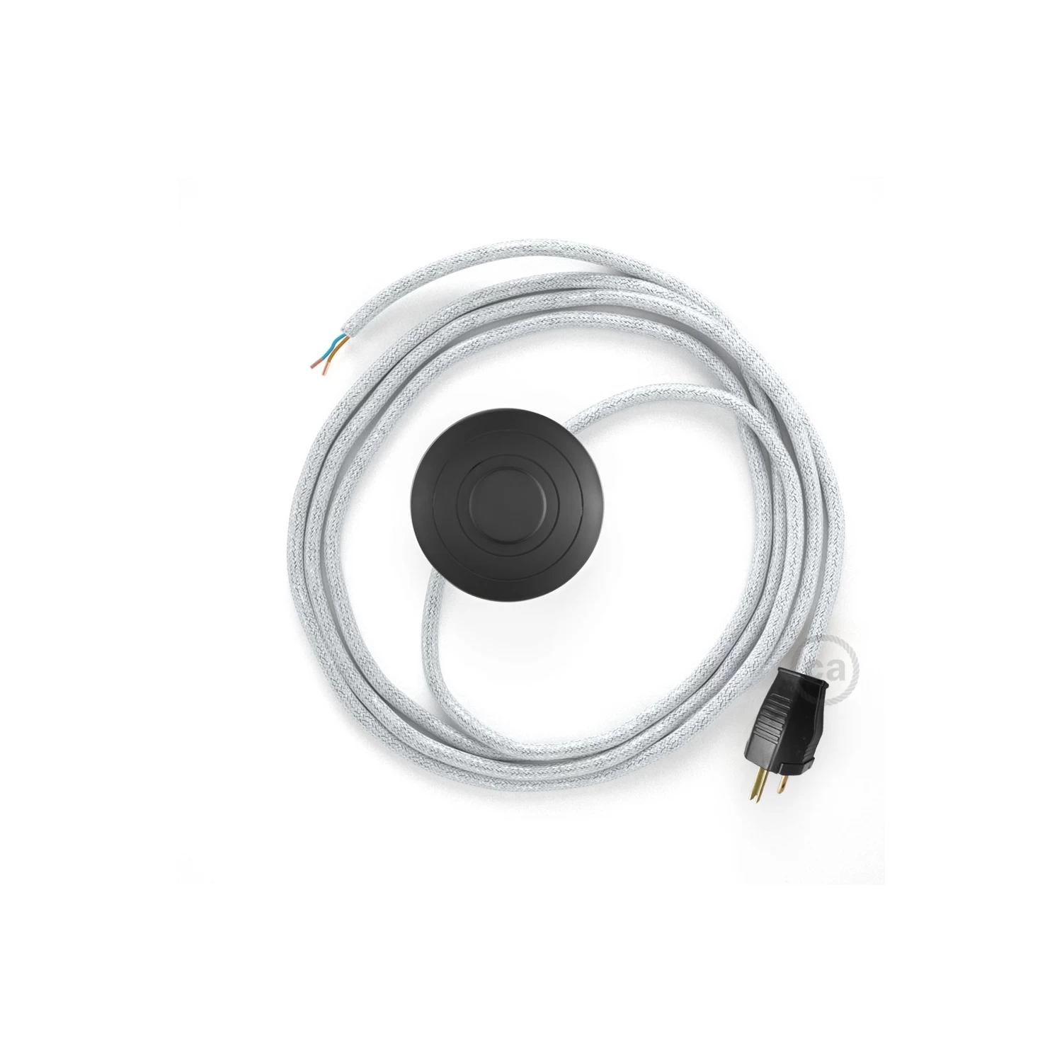 Power Cord With Foot Switch, RL01 White Glitter - Choose Color Of Switch/plug 3 Power Cord With Foot Switch, RL01 White Glitter - Choose Color Of Switch/plug