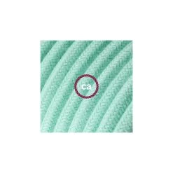 Power Cord With In-line Switch, RC34 Mint Green Cotton - Choose Color Of Switch/plug