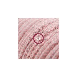 Power Cord With In-line Switch, RD71 Natural & Pink Linen Chevron - Choose Color Of Switch/plug -Home-Lamps power cord with in line switch rd71 natural pink linen chevron choose color of switch plug 1