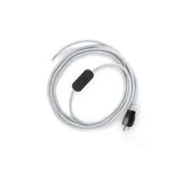 Power Cord With In-line Switch, RL01 White Glitter - Choose Color Of Switch/plug