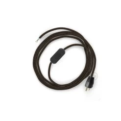 Power Cord With In-line Switch, RN04 Brown Linen - Choose Color Of Switch/plug