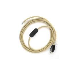 Power Cord With In-line Switch, RN06 Jute - Choose Color Of Switch/plug