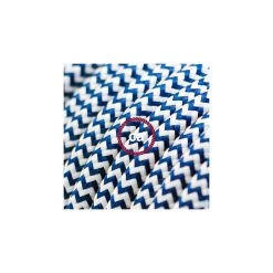 Power Cord With In-line Switch, RZ12 Blue & White Chevron - Choose Color Of Switch/plug