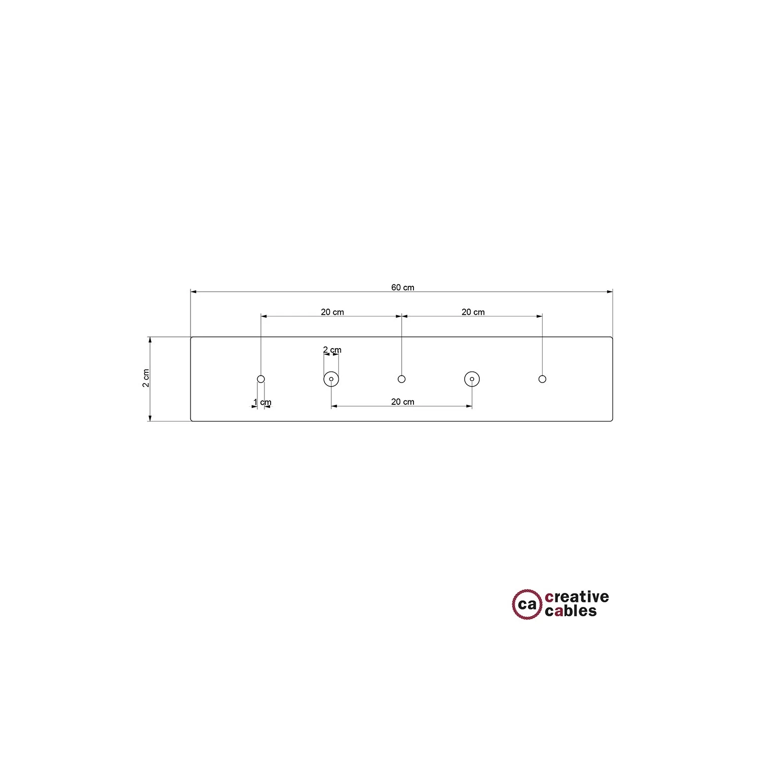 Rectangular 23.60x4.70" XXL Ceiling Rose With 3 Holes + Accessories 4 Rectangular 23.60x4.70" XXL Ceiling Rose With 3 Holes + Accessories - Image 2