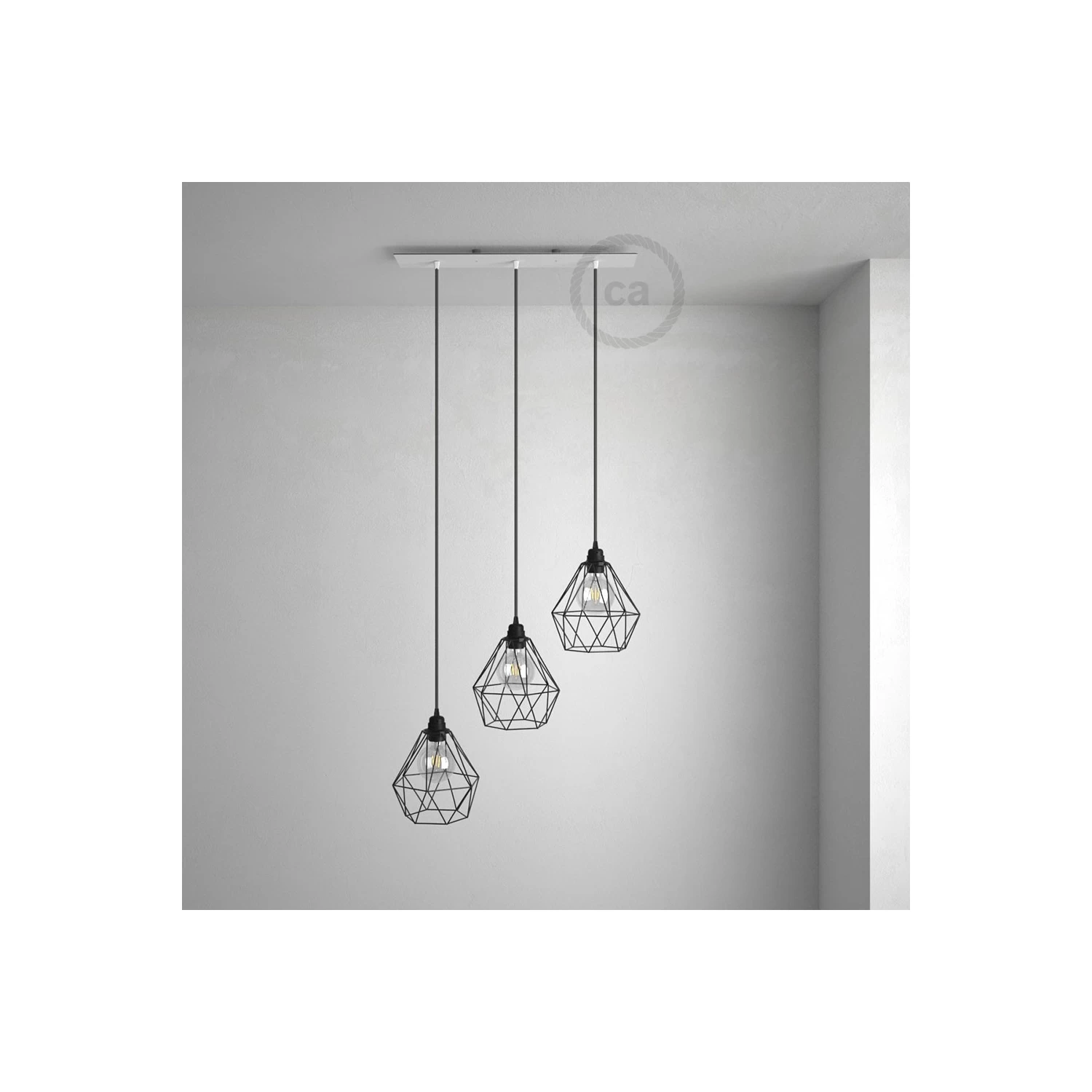 Rectangular 23.60x4.70" XXL Ceiling Rose With 3 Holes + Accessories 3 Rectangular 23.60x4.70" XXL Ceiling Rose With 3 Holes + Accessories