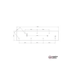 Rectangular 35.40x7.90" XXL Ceiling Rose With 7 Holes + Accessories