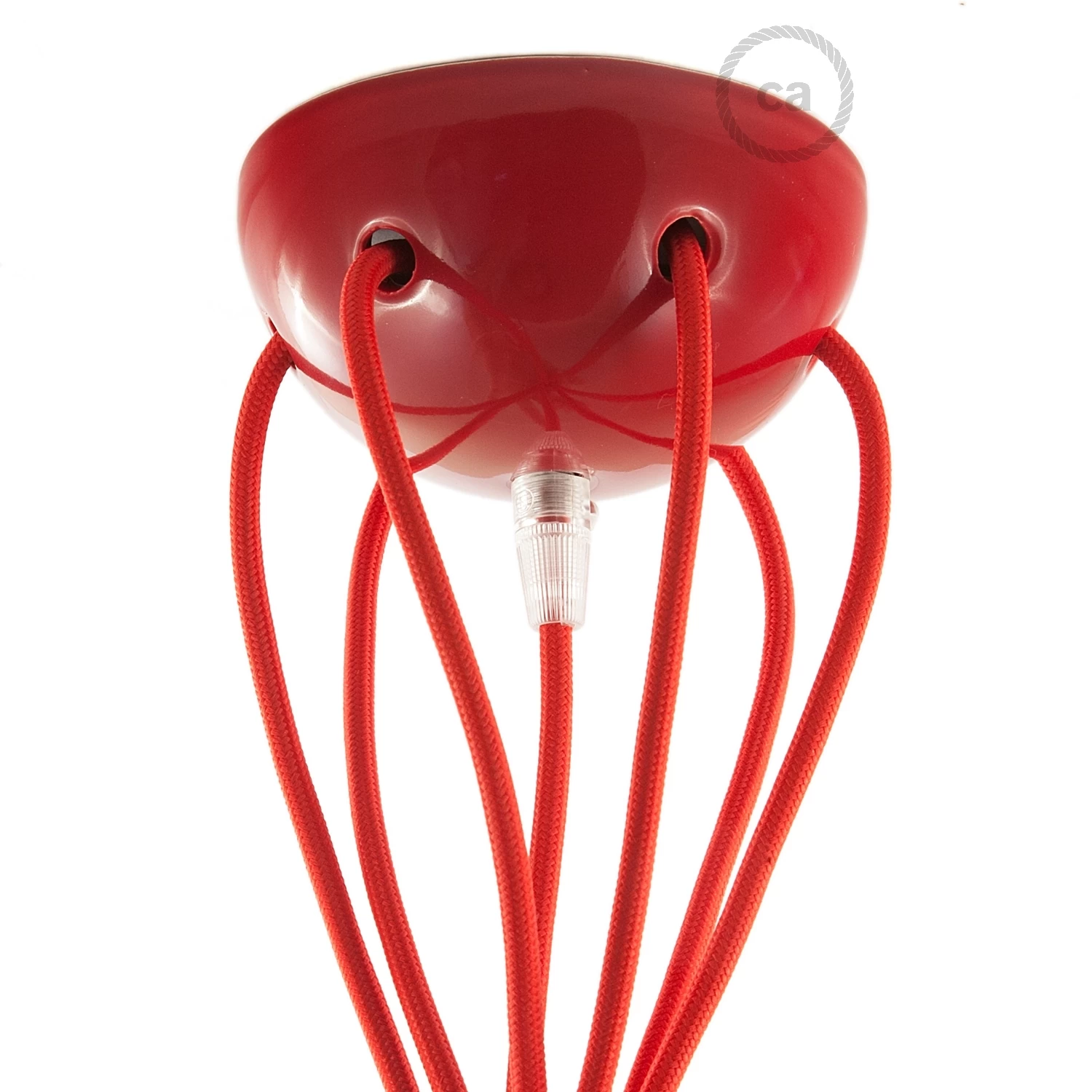 Red Ceramic Spider, Multiple Suspension With 6-7 Pendant, RM09 Red Cable 3 Red Ceramic Spider, Multiple Suspension With 6-7 Pendant, RM09 Red Cable