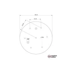 Round 13.80" XXL Ceiling Rose With 7 Holes + Accessories -Home-Lamps round 1380 xxl ceiling rose with 7 holes accessories 3