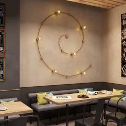 Wood String Light Canopy Cover Kit -Home-Lamps round o 125 mm 5 wooden canopy with 2 side holes for string light cable and file system made in italy with us standards 2