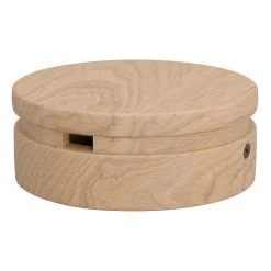 Wood String Light Canopy Cover Kit -Home-Lamps round o 125 mm 5 wooden canopy with 2 side holes for string light cable and file system made in italy with us standards 3