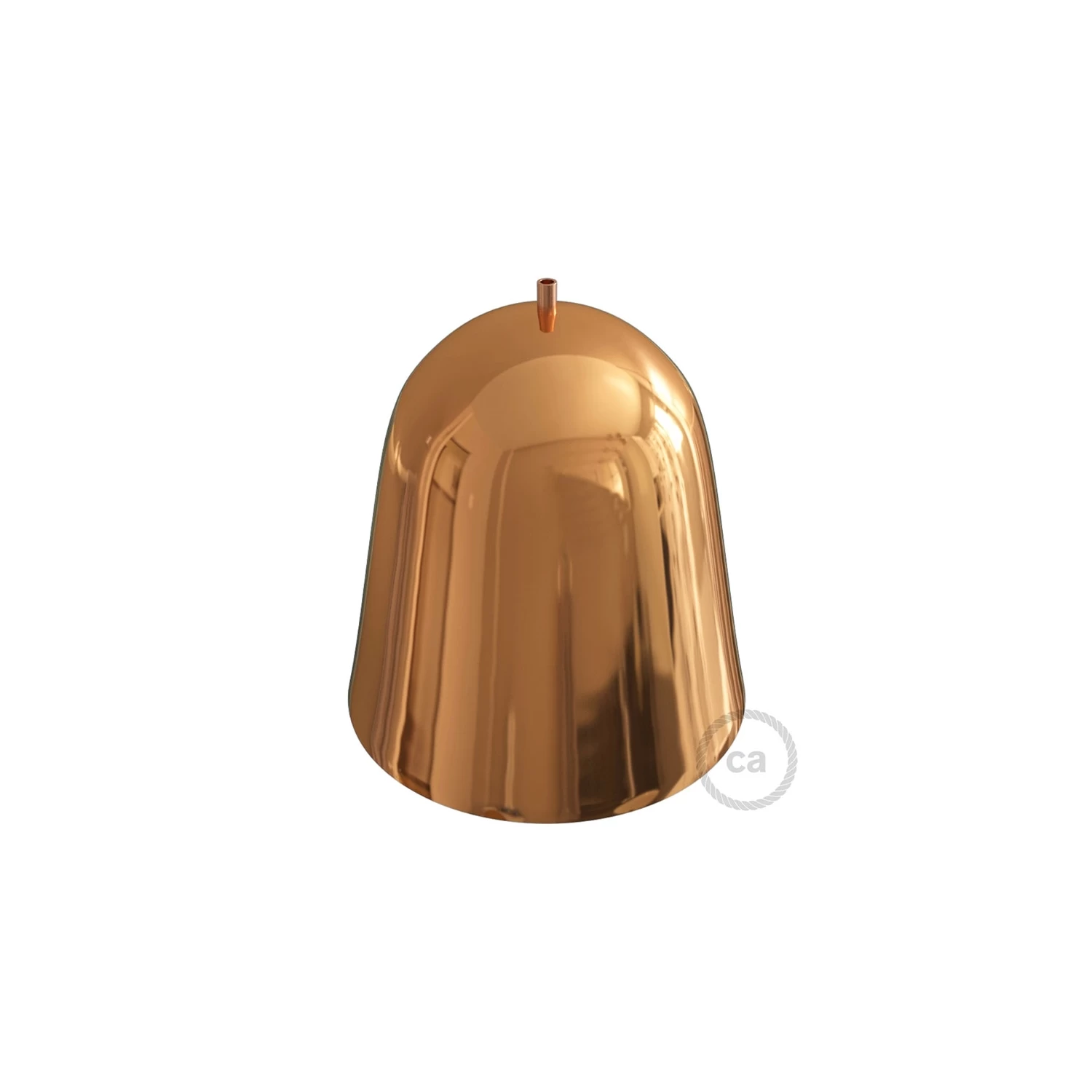 Shiny Copper Metal Bell Lampshade With Cable Retainer And E26 Socket 4 Shiny Copper Metal Bell Lampshade With Cable Retainer And E26 Socket - Image 2
