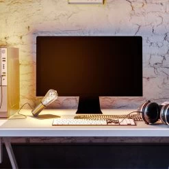 SI! 5V Table Lamp With ST64 Light Bulb And Metallic Base -Home-Lamps si 5v table lamp with st64 light bulb and metallic base 7