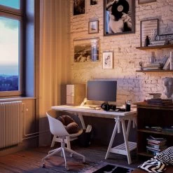 SI! 5V Table Lamp With ST64 Light Bulb And Metallic Base -Home-Lamps si 5v table lamp with st64 light bulb and metallic base 9