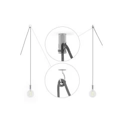 Spider, Multiple Suspension With 5 Pendants, Chromed Metal, RM09 Red Cable -Home-Lamps spider multiple suspension with 5 pendants chromed metal rm09 red cable 2