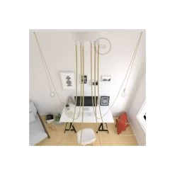 Spider, Multiple Suspension With 6 Pendants, White Metal, RN06 Jute Cable -Home-Lamps spider multiple suspension with 6 pendants white metal rn06 jute cable 2