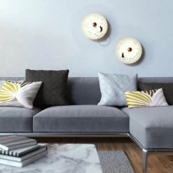 UFO Wooden Lampshade Illustrated By Various Artists, Double Face - 33 Cm Diameter -Home-Lamps ufo wooden lampshade illustrated by various artists double face 33 cm diameter 10