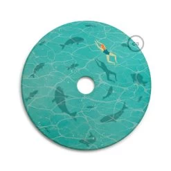 UFO Wooden Lampshade Illustrated By Various Artists, Double Face - 33 Cm Diameter -Home-Lamps ufo wooden lampshade illustrated by various artists double face 33 cm diameter 17