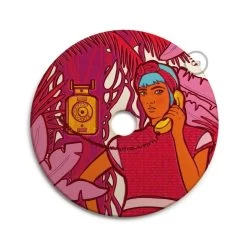 UFO Wooden Lampshade Illustrated By Various Artists, Double Face - 33 Cm Diameter -Home-Lamps ufo wooden lampshade illustrated by various artists double face 33 cm diameter 2