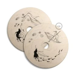 UFO Wooden Lampshade Illustrated By Various Artists, Double Face - 33 Cm Diameter -Home-Lamps ufo wooden lampshade illustrated by various artists double face 33 cm diameter 4