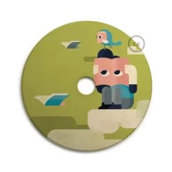 UFO Wooden Lampshade Illustrated By Various Artists, Double Face - 33 Cm Diameter -Home-Lamps ufo wooden lampshade illustrated by various artists double face 33 cm diameter 8