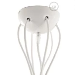 White Ceramic Spider, Multiple Suspension With 6-7 Pendant, RM01 White Cable 12 White Ceramic Spider, Multiple Suspension With 6-7 Pendant, RM01 White Cable -Home-Lamps white ceramic spider multiple suspension with 6 7 pendant rm01 white cable 2